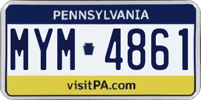 PA license plate MYM4861