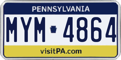 PA license plate MYM4864