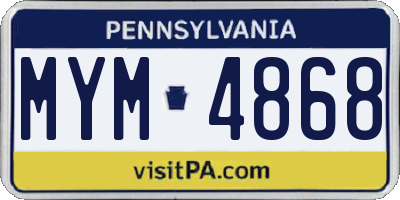 PA license plate MYM4868