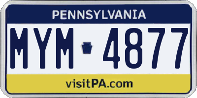 PA license plate MYM4877