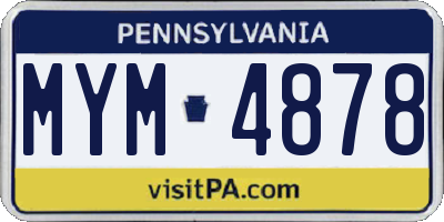 PA license plate MYM4878