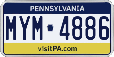 PA license plate MYM4886