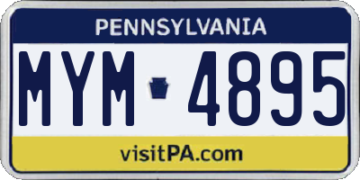 PA license plate MYM4895