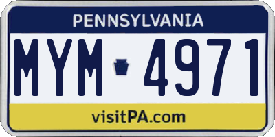 PA license plate MYM4971