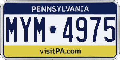 PA license plate MYM4975