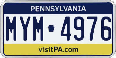 PA license plate MYM4976