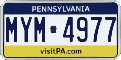 PA license plate MYM4977