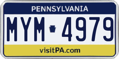 PA license plate MYM4979