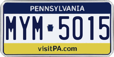 PA license plate MYM5015