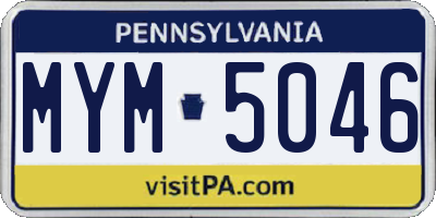 PA license plate MYM5046