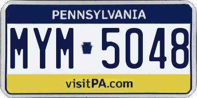 PA license plate MYM5048