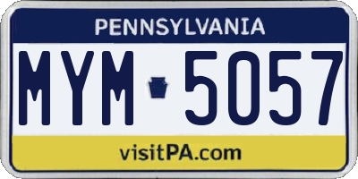 PA license plate MYM5057