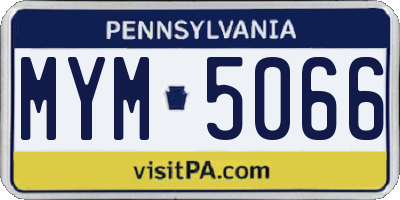 PA license plate MYM5066