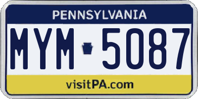 PA license plate MYM5087