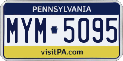 PA license plate MYM5095