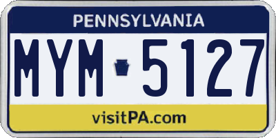 PA license plate MYM5127