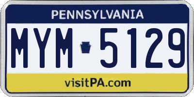 PA license plate MYM5129