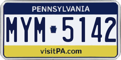 PA license plate MYM5142