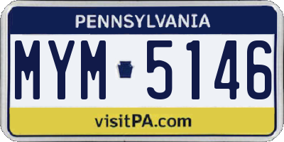 PA license plate MYM5146
