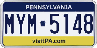 PA license plate MYM5148