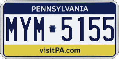 PA license plate MYM5155