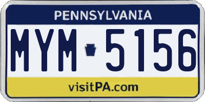 PA license plate MYM5156