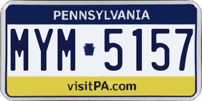 PA license plate MYM5157