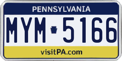 PA license plate MYM5166