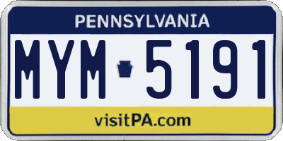 PA license plate MYM5191