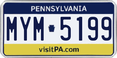 PA license plate MYM5199