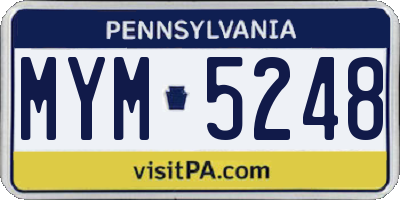PA license plate MYM5248