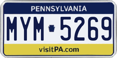 PA license plate MYM5269