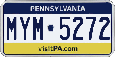 PA license plate MYM5272