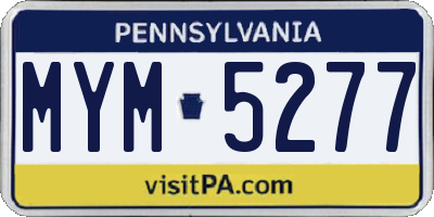 PA license plate MYM5277