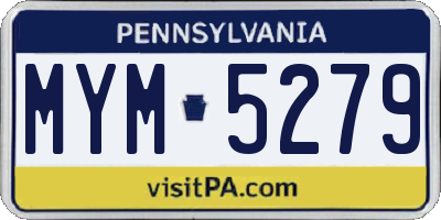 PA license plate MYM5279