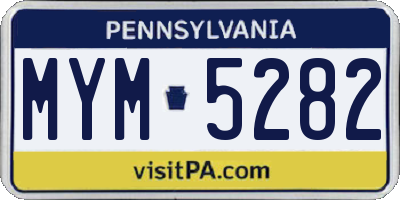 PA license plate MYM5282