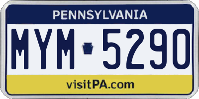 PA license plate MYM5290
