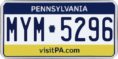 PA license plate MYM5296