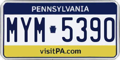 PA license plate MYM5390