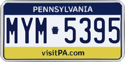 PA license plate MYM5395