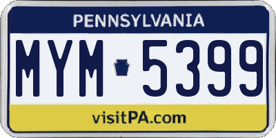 PA license plate MYM5399