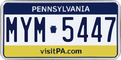 PA license plate MYM5447