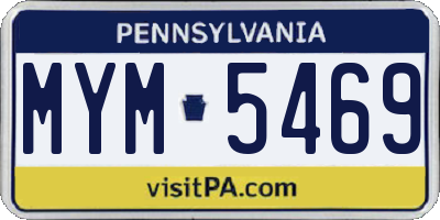 PA license plate MYM5469