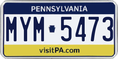 PA license plate MYM5473