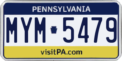 PA license plate MYM5479
