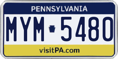 PA license plate MYM5480
