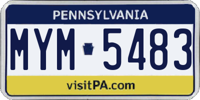 PA license plate MYM5483