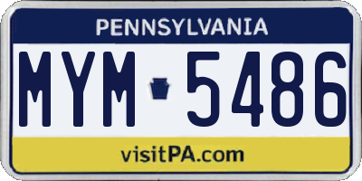 PA license plate MYM5486