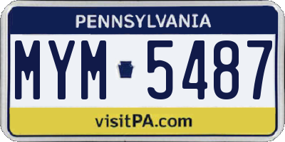 PA license plate MYM5487