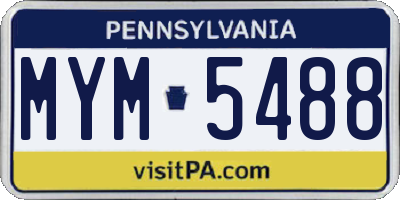 PA license plate MYM5488